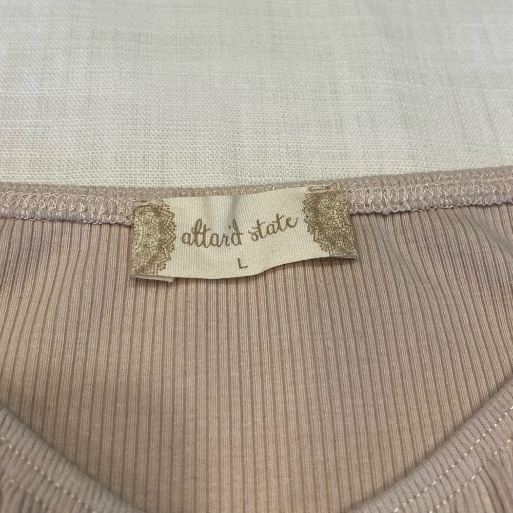 Altar’d State Beige Ribbed Bodysuit - Picture 2 of 3